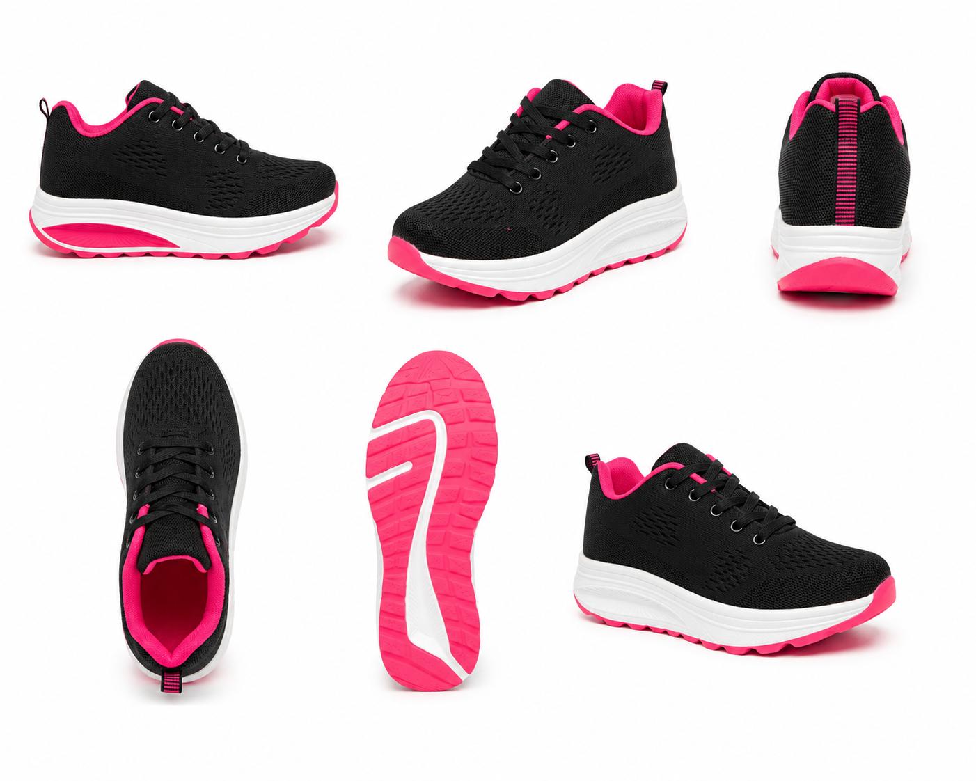 Adidași Sport Damă Urban Flex – Negru cu Roz